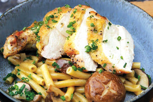 Corn-fed chicken suprême “Alsatian style” 
