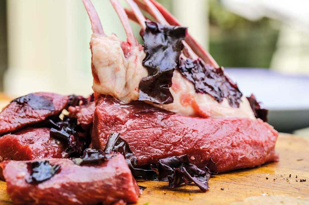 Lammkarree mit Dulse, Meerfenchel und Rosmarin-Honig