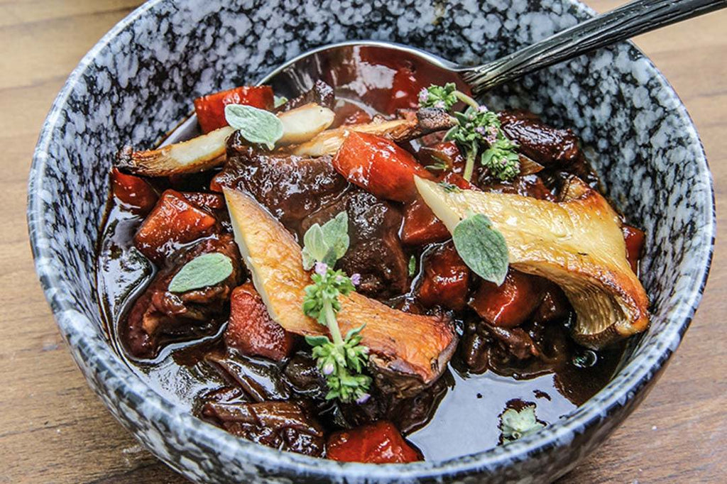Braised venison with couscous and mint yoghurt 