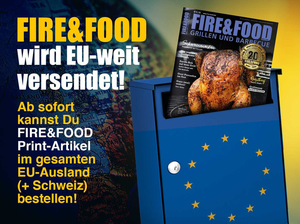 NEU: FIRE&FOOD Print-Artikel EU-weit bestellbar!