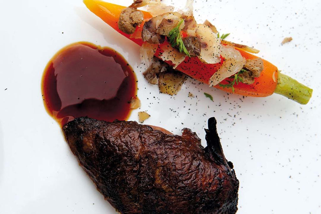 Pigeon/Chestnut/Pomelo/Swiss chard/Carrot 