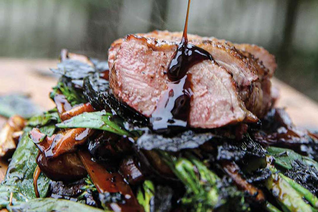 Duck breast on plancha vegetables “Asia” 