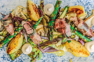 Cuscino with wild garlic and ham 