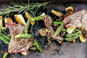 Venison cutlet with eggplant fries 