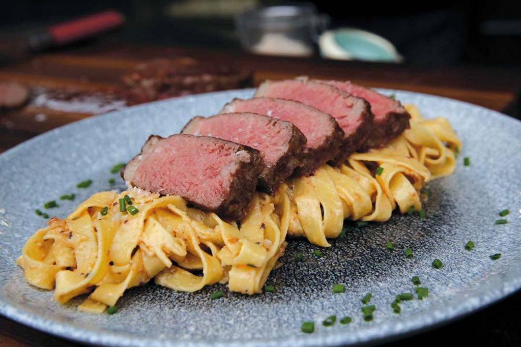 Caruso’s favorite – steak with pasta 