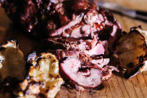 Red venison roast with Jerusalem artichoke 
