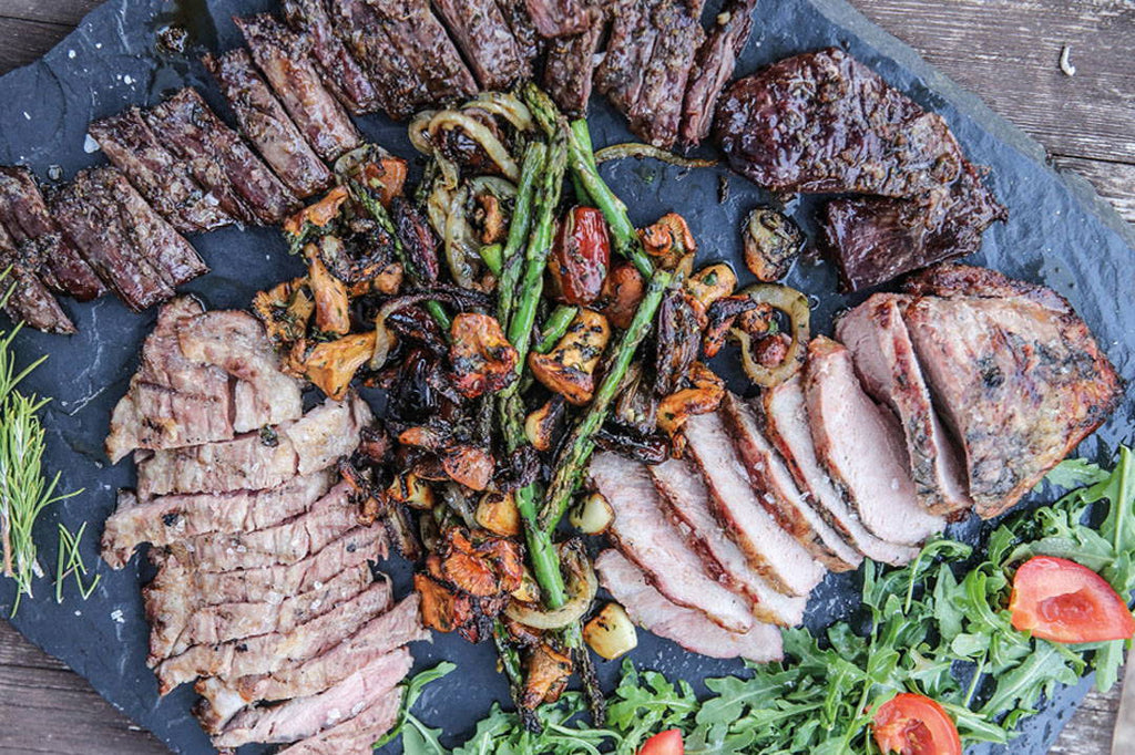 Three kinds of Ibérico &amp; skirt steak 