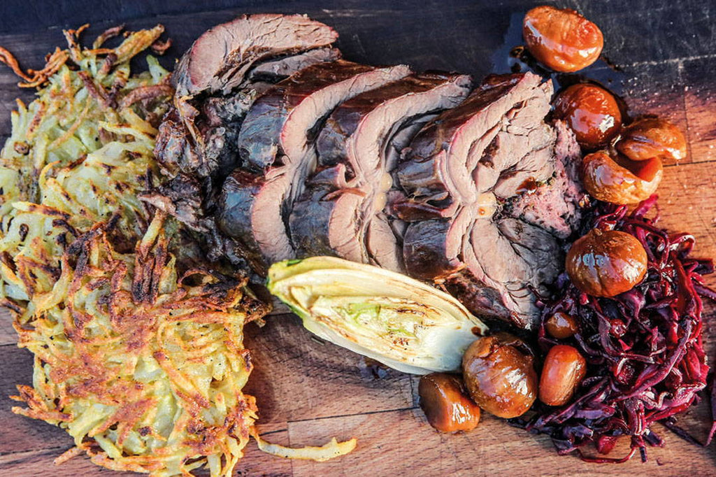 Stuffed venison neck 