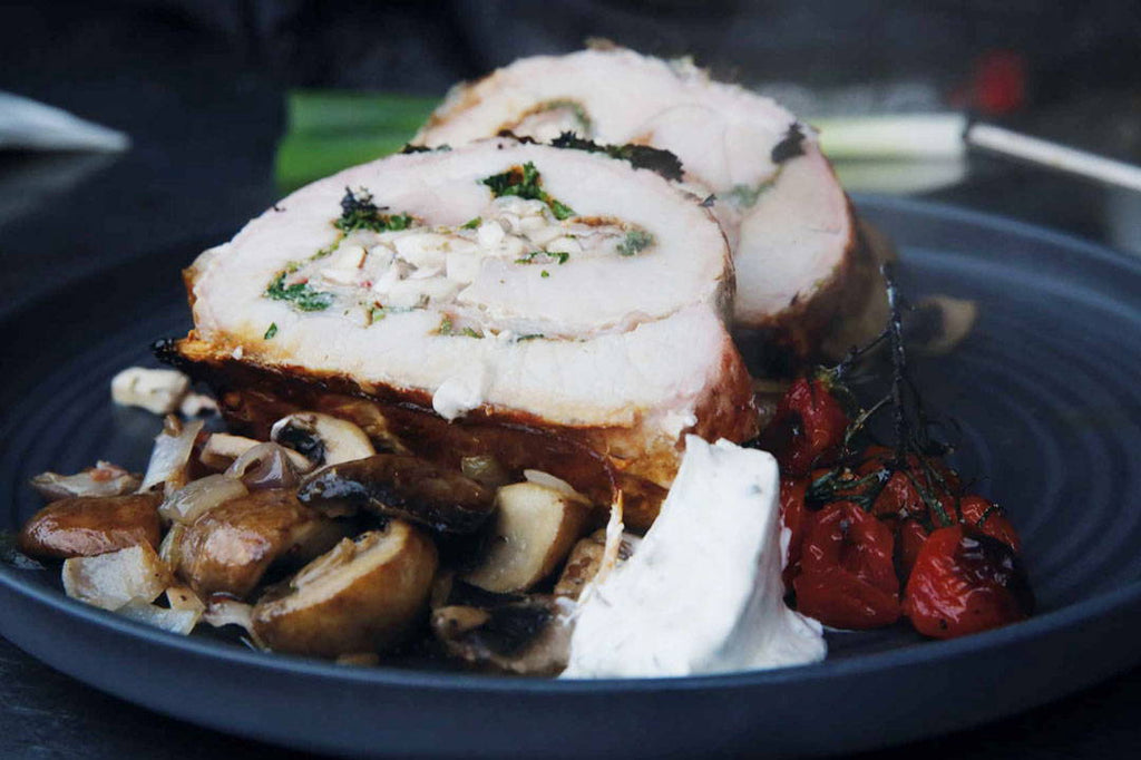 Pork loin with mushroom filling 