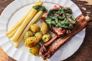 Spargel mit Tomahawk