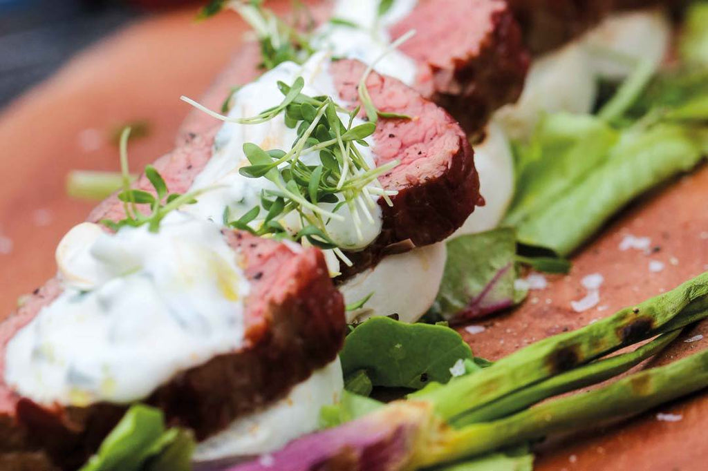 TERES MAJOR on grilled radish with sour cream dip 