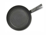 Turk schmiedeeiserne Servierpfanne  28 cm, gebogener Hakenstiel, hoher Rand