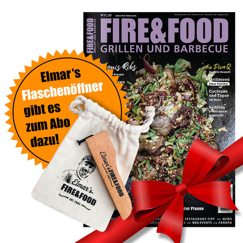 FIRE&FOOD Geschenk-Abo plus Flaschenöffner