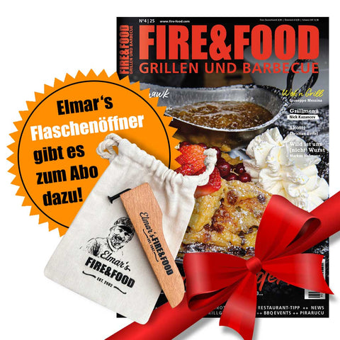 FIRE&FOOD Geschenk-Abo plus Flaschenöffner