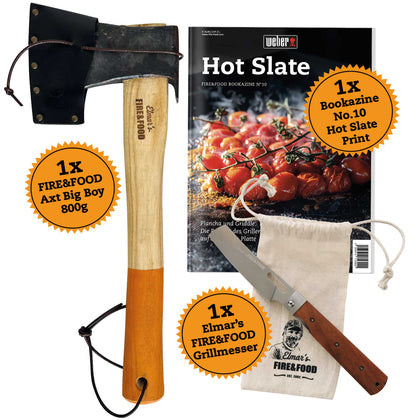 FIRE&FOOD Hot & Sharp Bundle: Bookazine, Axt, Messer