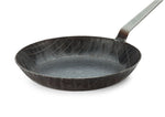 Turk schmiedeeiserne Pfanne 28 cm, Hakenstiel, hoher Rand + GRATIS-Download!