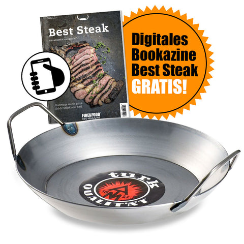Turk schwere Eisenpfanne 36 cm (2 Griffe) + GRATIS-Download!